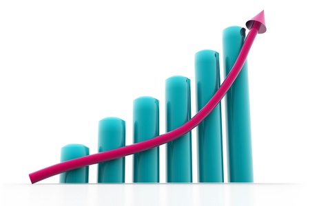 3d illustration  business graph in white background