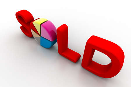 Sold concept of pie chart	の写真素材