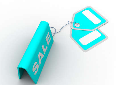 Highly rendering of sale tag in white backgroundの写真素材