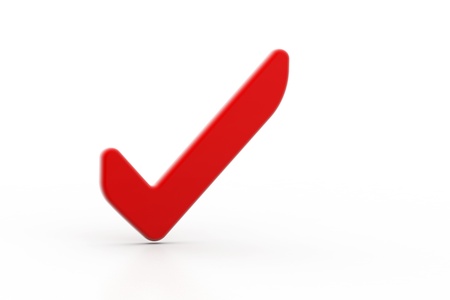 Highly rendering of check mark isolated on white	の写真素材