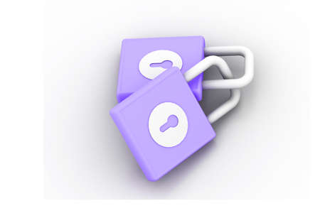 3d rendering of two padlock in white background