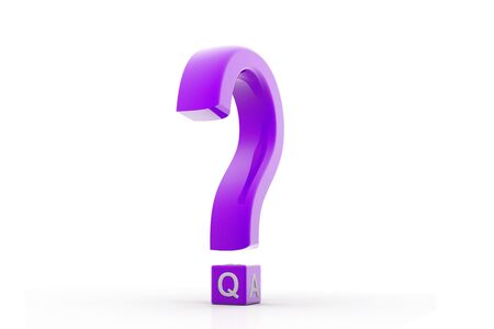 faq question mark rendered in 3Dの写真素材