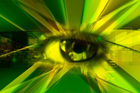 Digital illustration of an eye scan as concept for secure digital identity	の写真素材