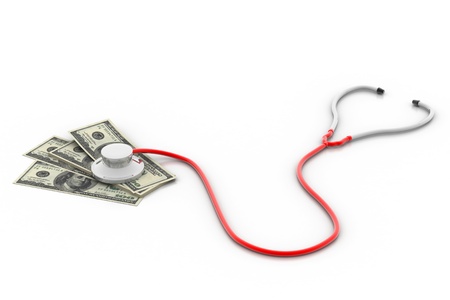 Financial concept - Stethoscope testing dollarの写真素材