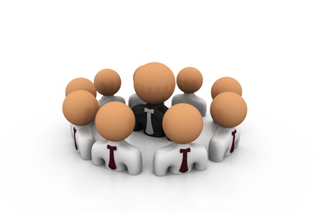 Business group with leader	