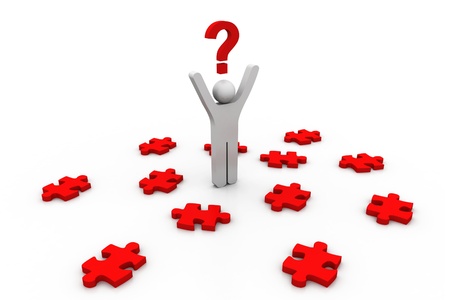 Confused with questions	の写真素材