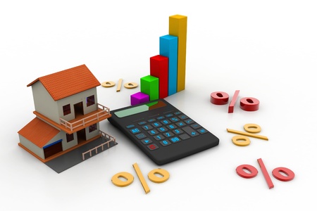 Sale house and calculatorの写真素材