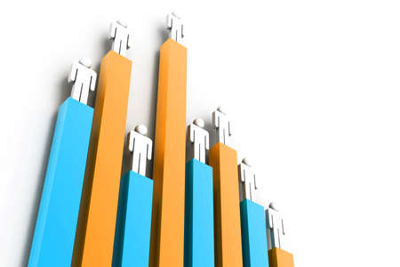 worker on business 3d graph	の写真素材