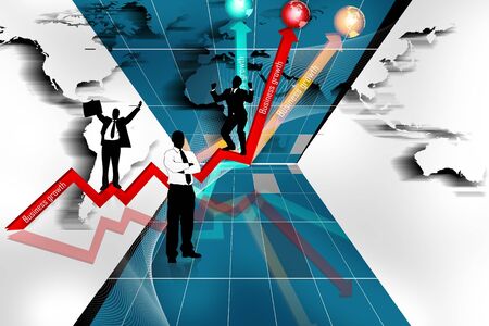 Business growth graph- success -financial, benefits and business people	の写真素材