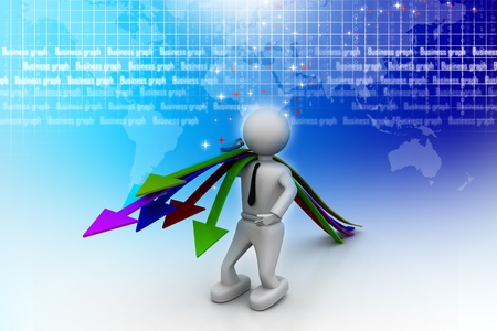 Business man and arrows. business conceptの写真素材