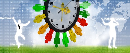 People rounded the clock	の写真素材