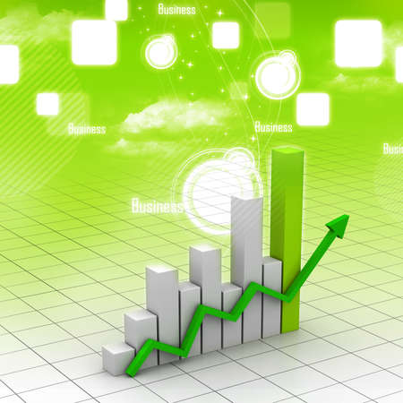 Business graph in abstract backgroundの写真素材