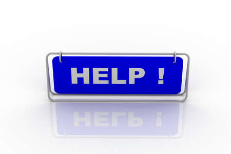 3d rendering of help tag in white background	の写真素材