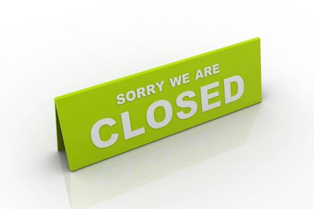 closed place card in white background
