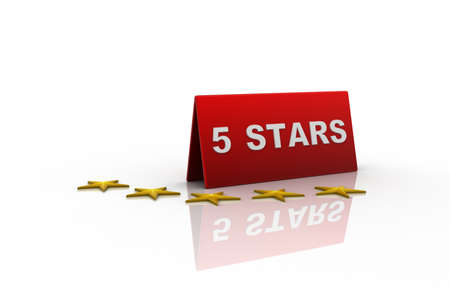 3D render concept illustration of 5 star 