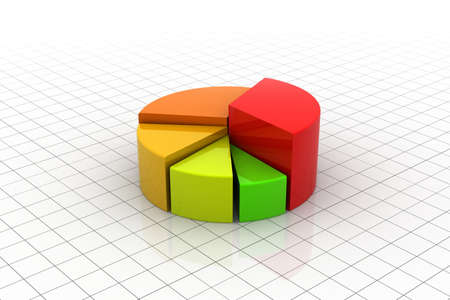 Highly rendering of pie chart in white background	の写真素材