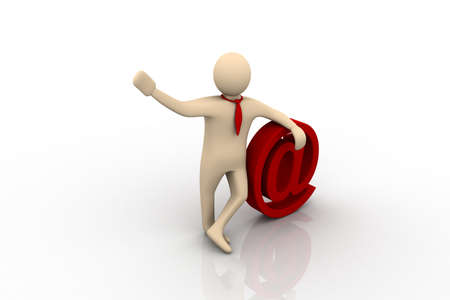 3d human email symbol business concept	の写真素材