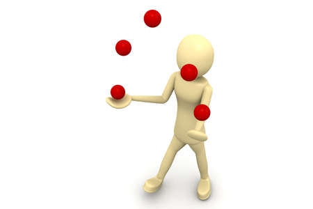 3d man entertaining the crowdの写真素材