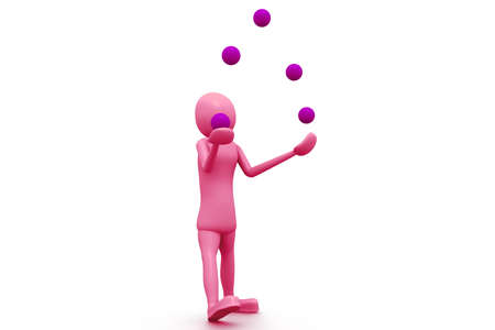 3d man entertaining the crowd	の写真素材