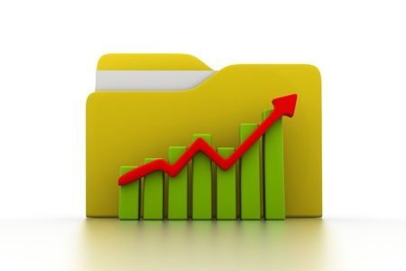 folder and graphの写真素材