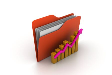 folder and graphの写真素材