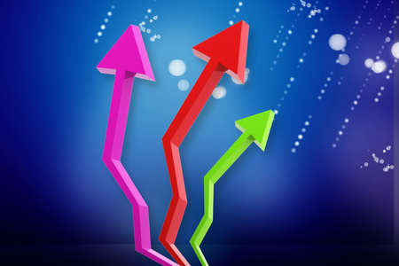 3d arrows shows  business growth 