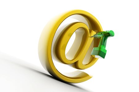 3d rendering of Business symbol  and driller  in isolated backgroundの写真素材