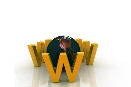 Digital illustration of  www around world in isolated background	の写真素材