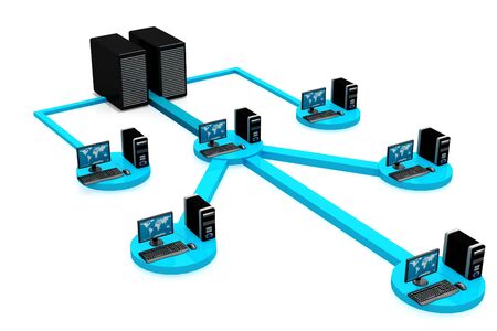 Computer Network in isolated background の写真素材