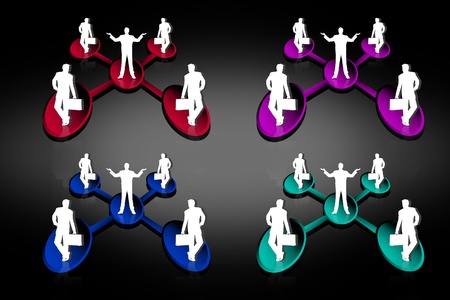 Business network concept in black backgroundの写真素材