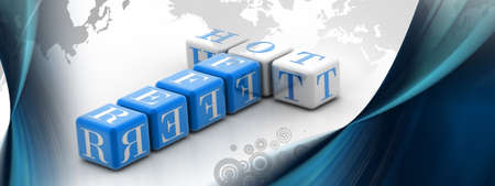 cubes with letters like crossword with text hot offerの写真素材