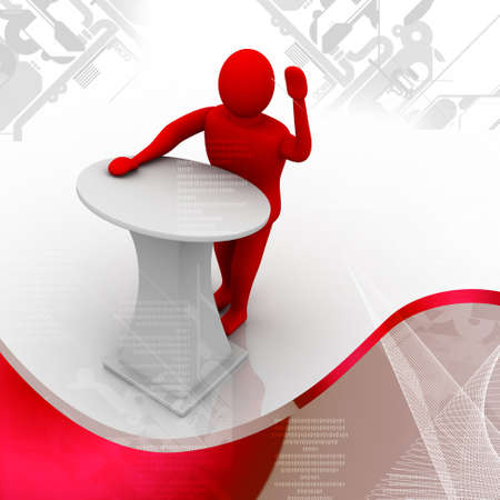 man on tribune. 3D image の写真素材