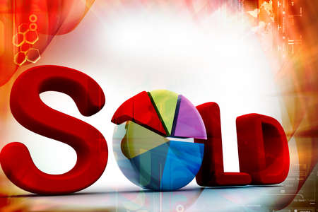 Sold concept of pie chart