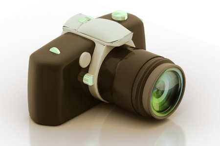 Isolated SLR cameraの写真素材