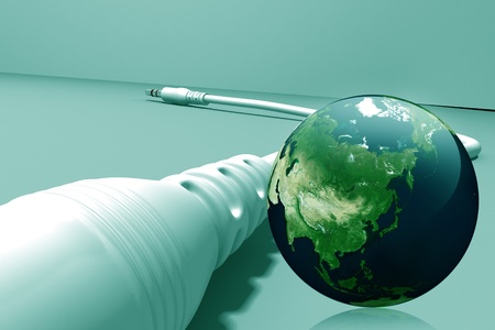 World map  and Cables	の写真素材