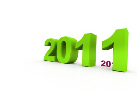 3d rendering of 2011 in isolated backgroundの写真素材