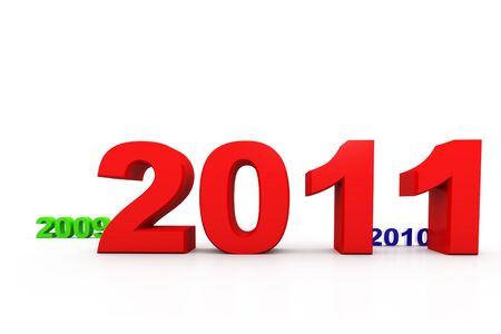 3d rendering of 2011 in isolated backgroundの写真素材