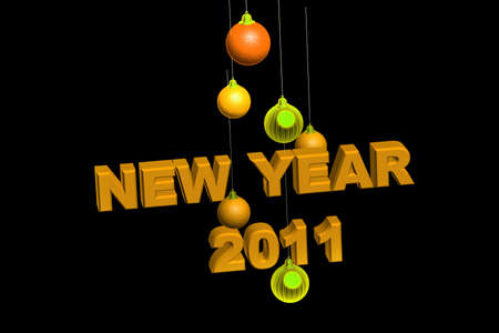 3d rendering of New year and 2011 in isolated background