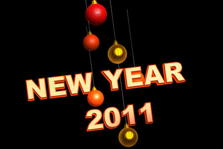 3d rendering of New year and 2011 in isolated background