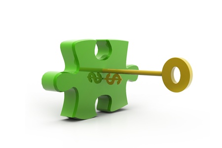 Puzzle Concepts in isolated  background	の写真素材