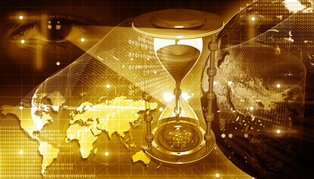  Concept of digital earth and  hour glassの写真素材