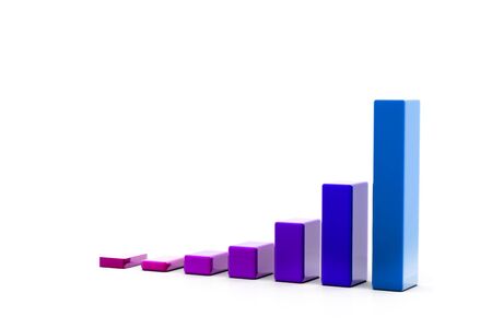 3d graph showing rise in business benefits or earnings	