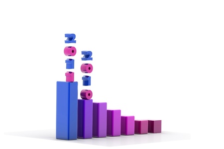 3d graph showing rise in business benefits or earnings	