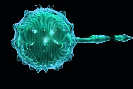 3d render of an hepatitis virus in digital background