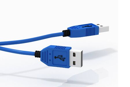 Digital illustration of USB cable in isolated background