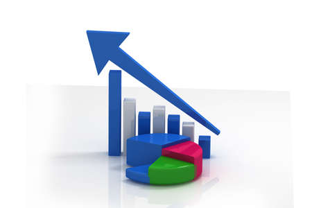 3D pie chartの写真素材