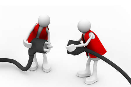 Key Persons holding plugの写真素材