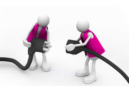 Key Persons holding plugの写真素材