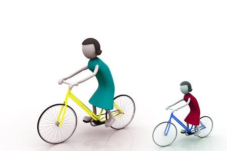 Young Woman Riding on Bicycleの写真素材