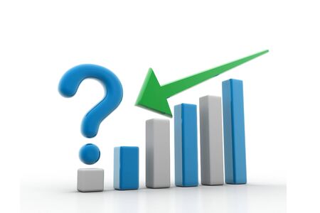 Bar graph with question markの写真素材